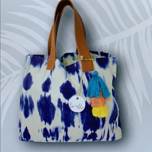 Vegan leather strap Laguna tie dyed tote - Picture 1 of 6